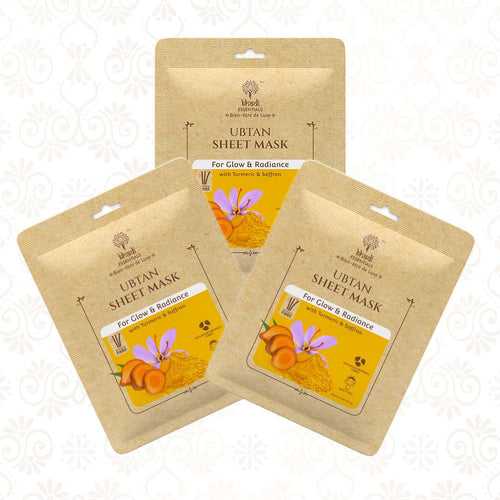 Radiance & Anti-Pigmentation Ubtan Ayurvedic Serum Sheet Mask (Pack Of 3)