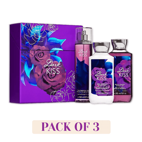 BATH & BODY WORKS Dark Kiss Shower Gel , Body Lotion and Mist Combo ( Pack Of 3 )