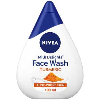 Nivea Women Face Wash for Sensitive Skin, Milk Delights Turmeric, 100 ml