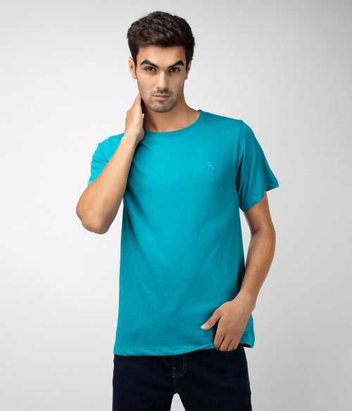 Teal Solid Mens T-Shirt