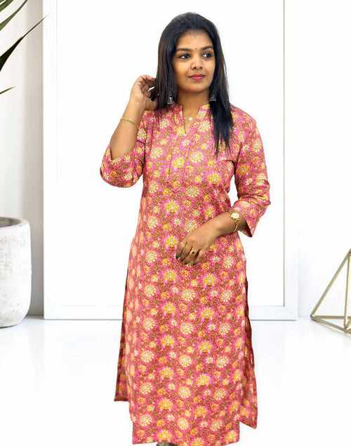 210324C (E3228) KURTI SET - Pink