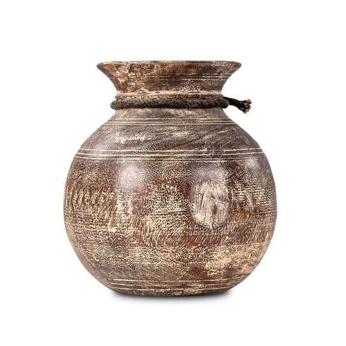 Antique Wooden Pot cum flower vase