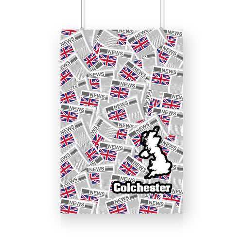 Colchester Newspapers Canvas Print Framed