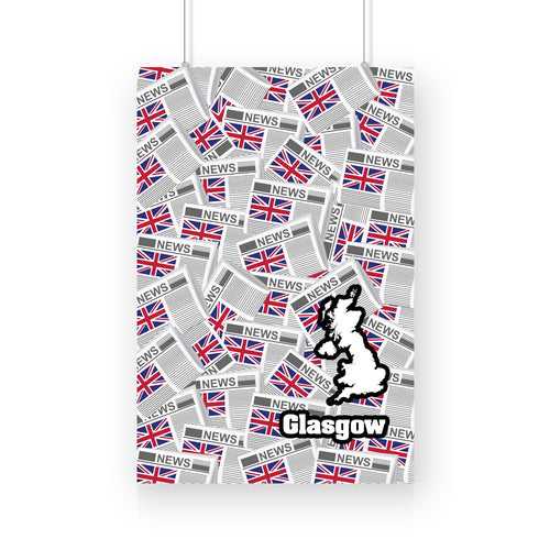 Glasgow Newspapers Canvas Print Framed