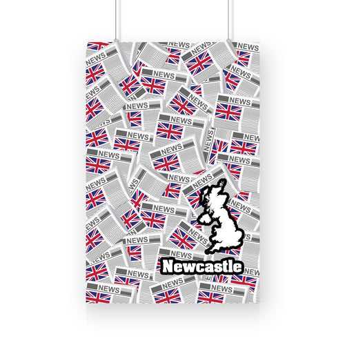 Newcastle Newspapers Canvas Print Framed