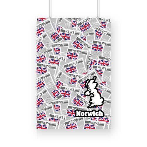 Norwich Newspapers Canvas Print Framed