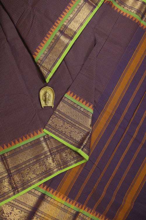 Purple Podi Kattam Saree - CKB000052