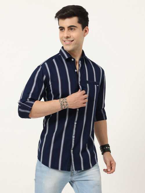 Mens Denim Striped Shirt