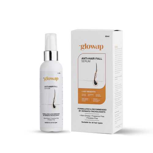 HK Glowup Anti-Hair Fall Serum Providing with 5x Hair Fall Control | Hair Growth, Protection Silky & Shine, Shiny & Frizz Free Hair | For Falling & Intensive Hairs - Paraben Free, For Women & Men (60ML)