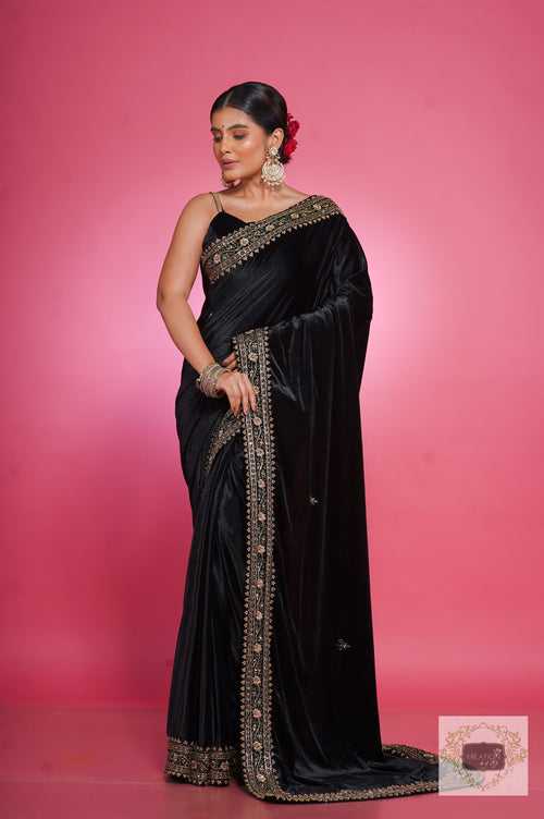 Black Velvet Zarina Saree