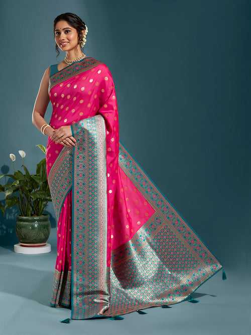 Satin Paisley Zari with Beautiful Pattu Banarasi Saree