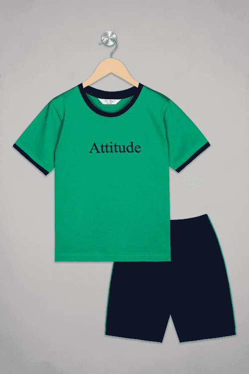 Green Attitude Shorts Set
