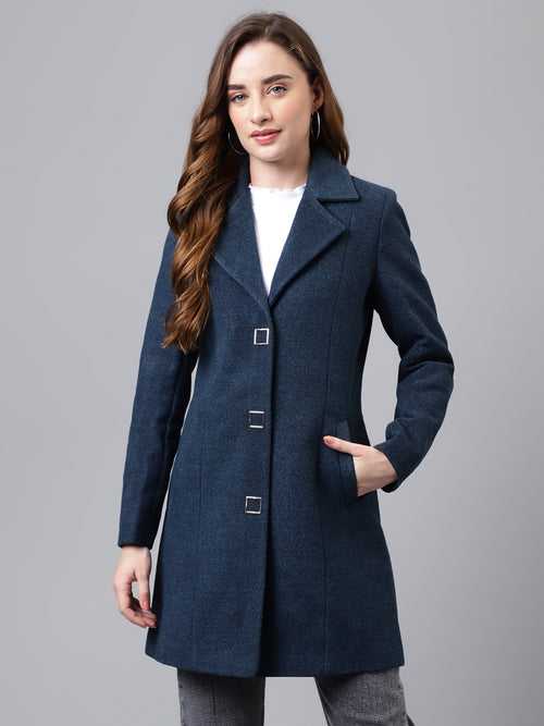 Full Sleeves Long Solid Overcoat