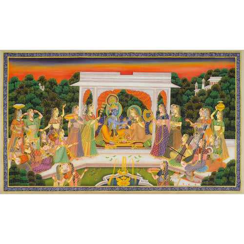 The Ultimate Union of Radha and Krishna Pichwai Handmade Painting For Home Wall Decor