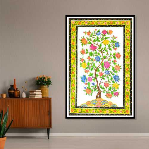 Blossom Kalamkari Artwork Painting For Home Wall Decor