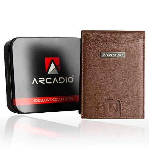 SLIM TRIM Textured Leather Money Clip ARMCN1014BR