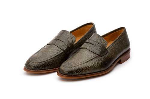 Penny Loafer - Crocodile Green (6,9,10,11 & 12 Only)