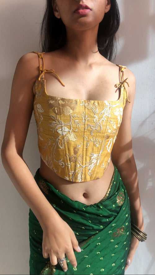 Sunflower Tussar Silk Corset