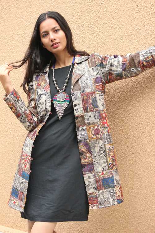 Tussar Silk Patchwork Jacket