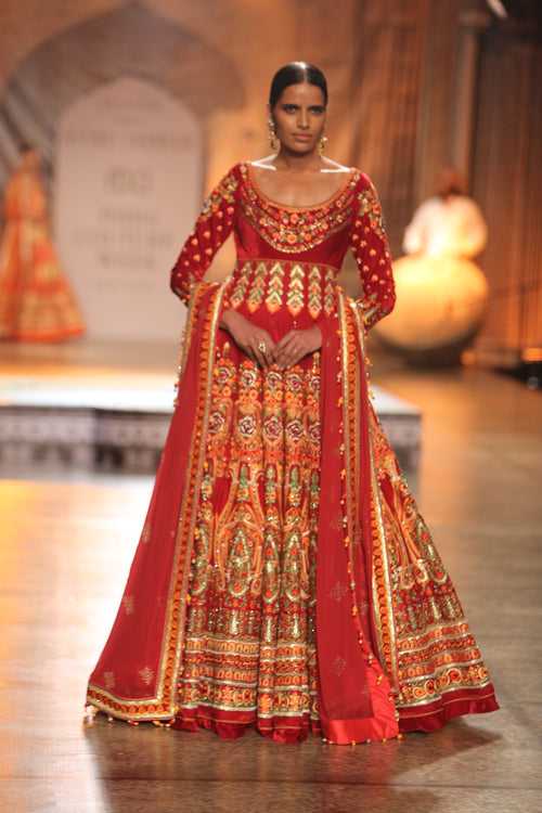 Red Velvet Lehenga