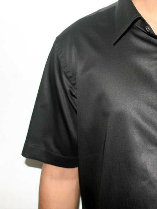 Black Cotton Shirt (Half Sleeves)