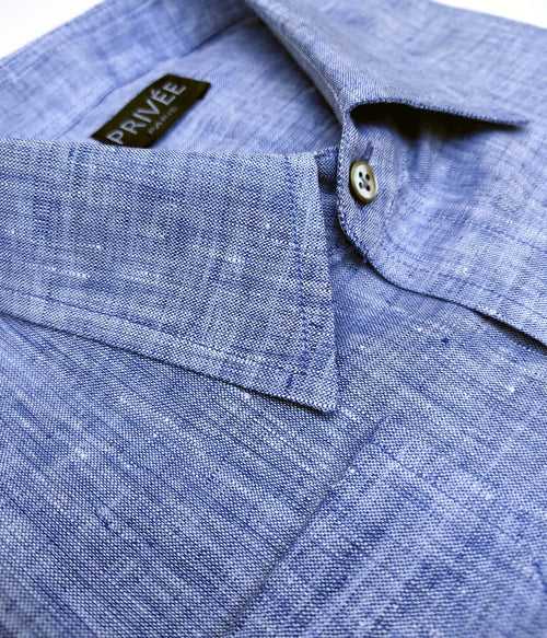 Indigo Blue Linen Shirt