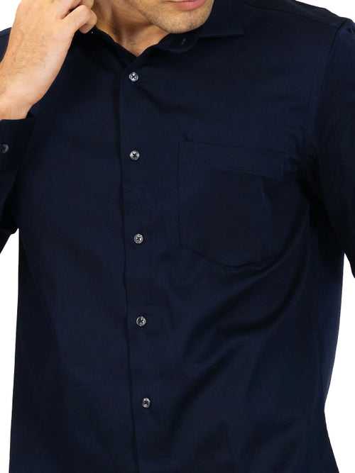 Navy LusteShirtr Satin Stretch