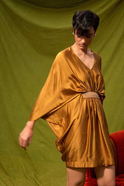 Ivy Dress in Mustard Gold