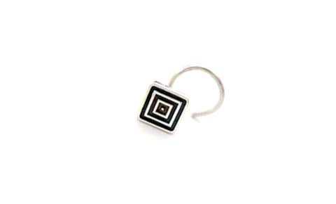 Oxidised Silver Square Nose pin