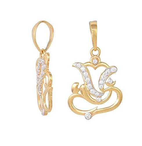 Yellow Gold Ganesh Pendant, Gift,Festival,Party etc