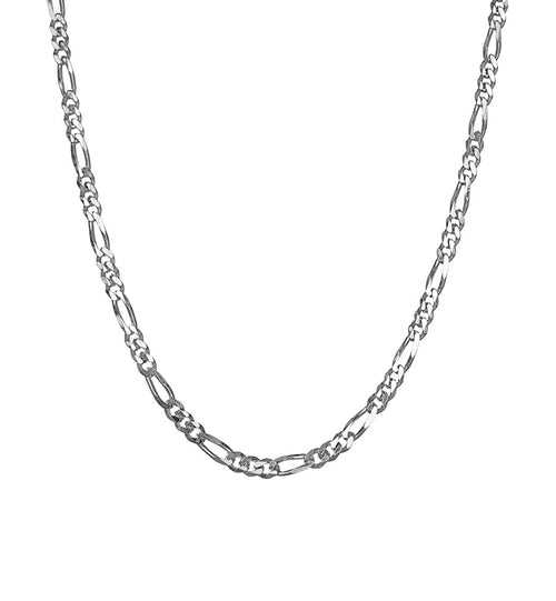 Anti-Tarnish 92.5 Sterling Silver Figaro Chain Necklace in 20 24 28 inches for Men & Boys