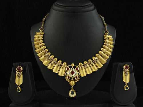 TRISHTY® 22KT Jadtar Necklace Set For Women