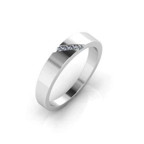 TRISHTY® Pure Platinum Studded Band Ring For Women's & Girl's