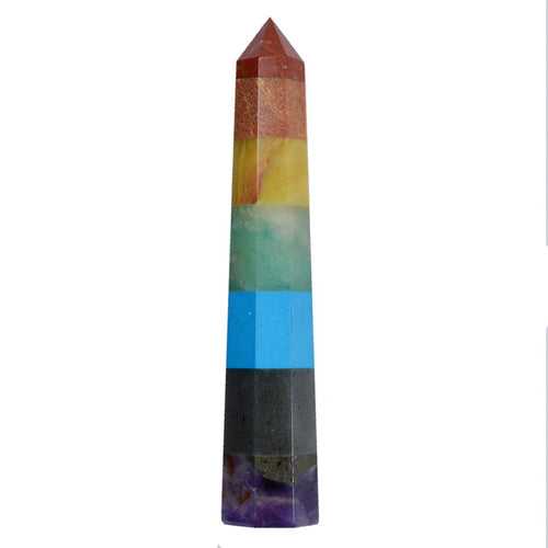 Seven Chakra Bonded Pencil Wand 6 Inches