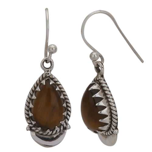 Tiger Eye Silver Earring