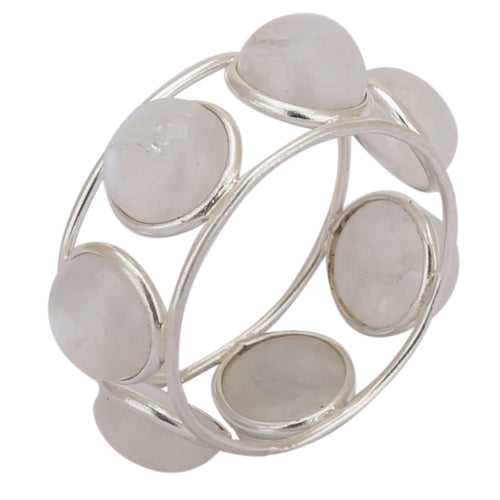 Rainbow Moonstone 925 Sterling Silver Ring