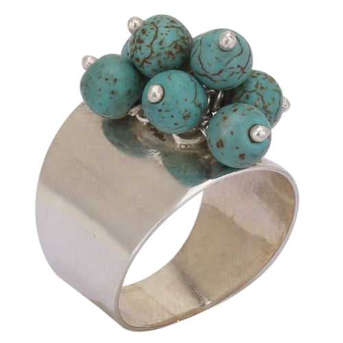 Green Turquoise Silver Ring