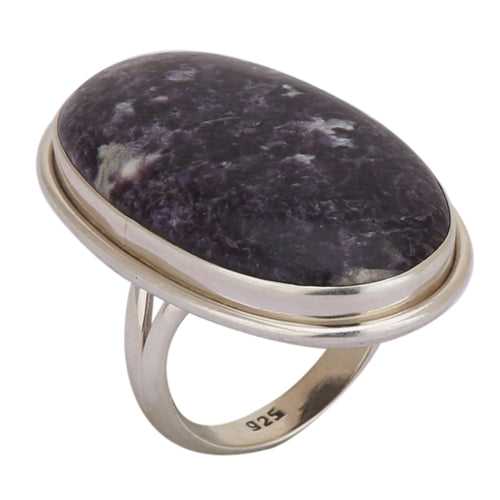 Charoite Oval Shape 925 Silver Ring