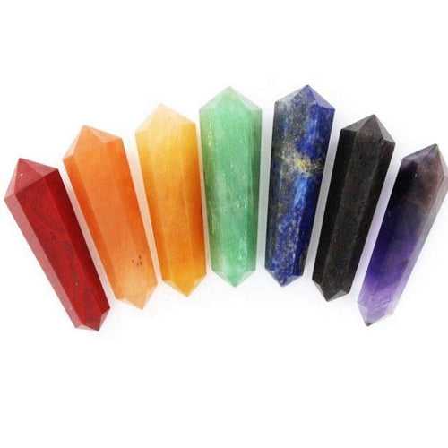 Seven Chakra Double Terminated Wand Set 1 Inches