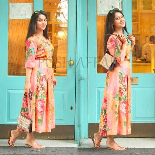 Pink Floral Maxi Dress