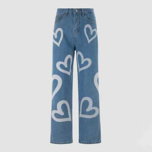 “HEARTS” BAGGY JEANS