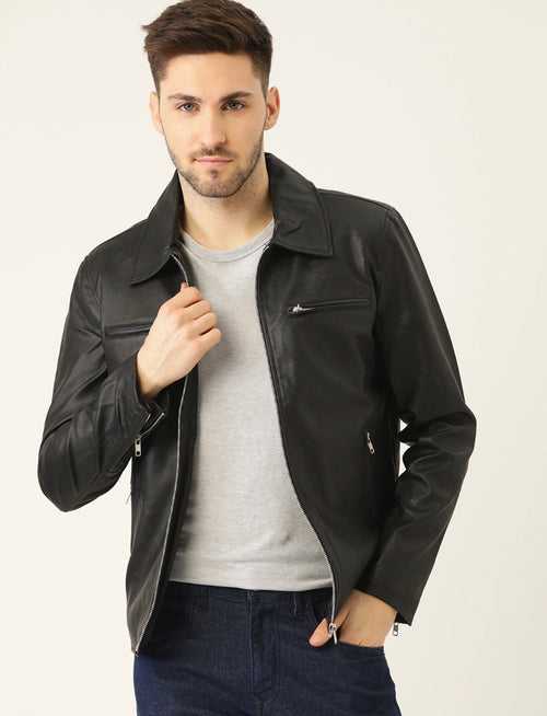 “LONG COLLAR” LEATHER JACKET