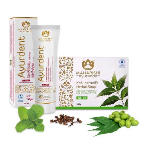 Ayurdent Toothpaste & Neem Soap Combo - For Healthy Gums & Clear Skin