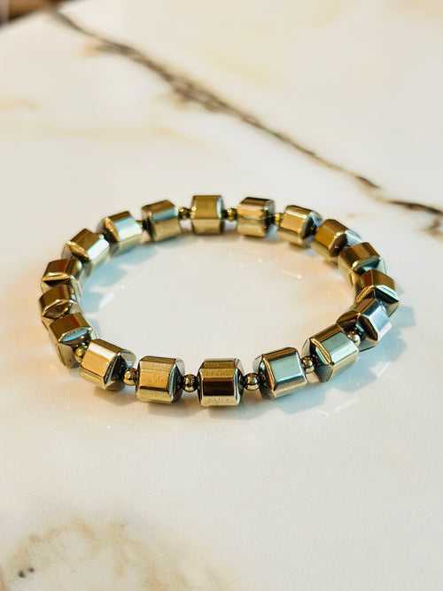 Wealth Attractor - Iron Pyrite Bracelet Polished