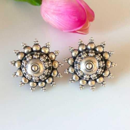 Tribal Handmade Pure Silver Studs