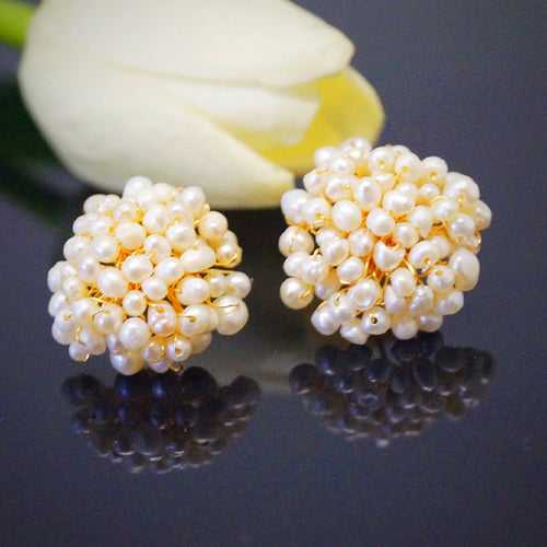 Handmade Sterling Silver Pearl Studs