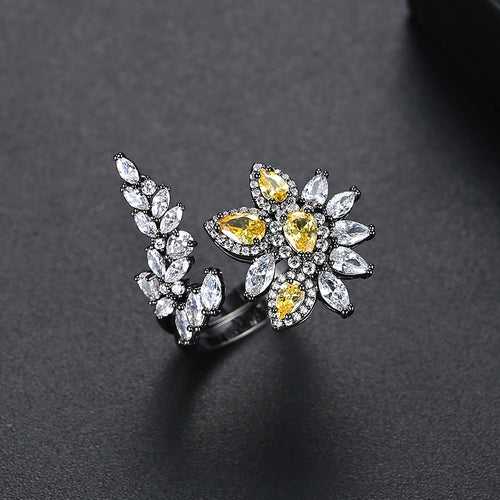 BGP Huge Citrine Adjustable Ring