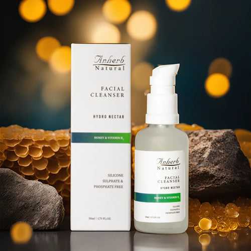Anherb Natural Hydro Nectar Facial Cleanser - 50 ml | Honey & Vitamin B3 Radiance For Gentle Hydration