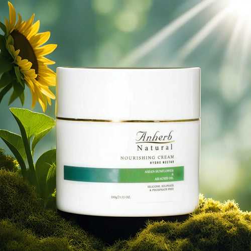 Anherb Natural Hydro Nectar Nourishing Cream - 100g | Sunflower Oil, Arachis Oil, Milk, Honey & Shea Butter