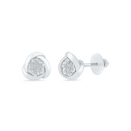 Miracle Set Floral Silver Stud Earrings